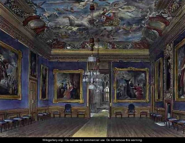 The Kings Drawing Room, Windsor Castle, from Royal Residences, engraved by Thomas Sutherland b.1785, pub. by William Henry Pyne 1769-1843, 1817 - James Stephanoff