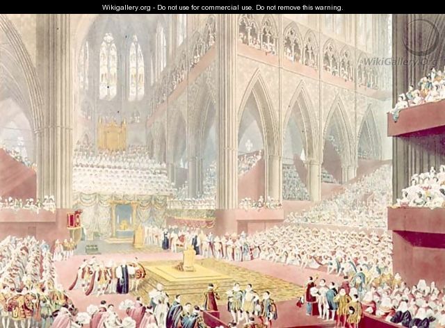 The Coronation of King George IV The Recognition, 19th July 1821, engraved by Matthew Dubourg, 1822 - James Stephanoff
