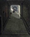The Ancient Staircase, Windsor Castle, from Royal Residences, engraved by R. Reeve, pub. by William Henry Pyne 1769-1843, 1818 - James Stephanoff