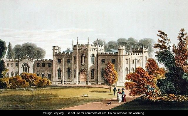 Roehampton Priory, from Ackermanns Repository of Arts, published 1827 - (after) Stockdale, Frederick Wilton Litchfield