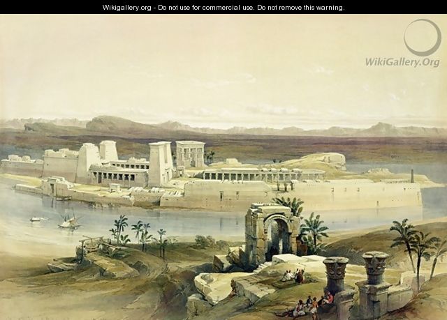General View of the Island of Philae, Nubia, from Egypt and Nubia, Vol.1 - David Roberts