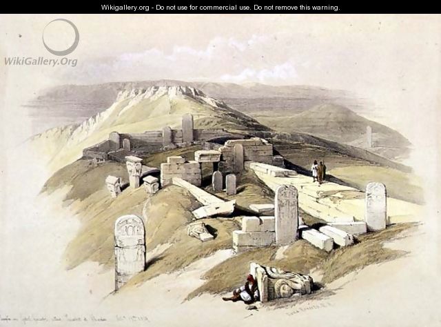 Temple on Gebel Garabe, called Surabit el Khadim, February 17th 1839, plate 119 from Volume III of The Holy Land, engraved by Louis Haghe 1806-85 pub. 1849 - David Roberts