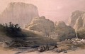 Lower End of the Valley showing the Acropolis, Petra, March 9th 1839, plate 102 from Volume III of The Holy Land, engraved by Louis Haghe 1806-85 pub. 1849 - David Roberts