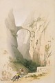 Triumphal Arch crossing the Ravine leading to Petra, plate 95 from Volume III of The Holy Land, engraved by Louis Haghe 1806-85 pub. 1849 - David Roberts