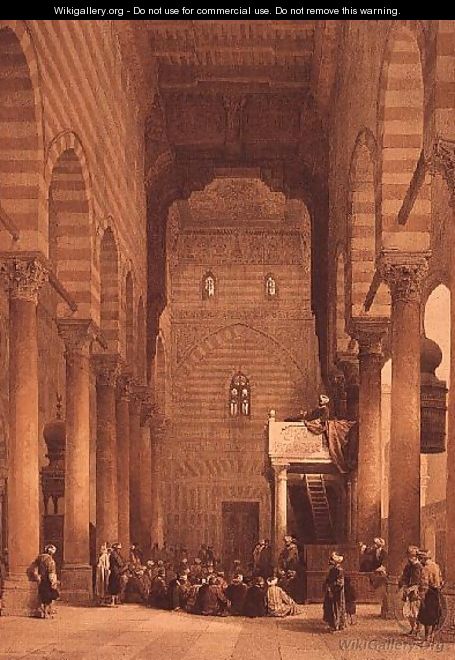Interior of Mosque of the Metwalys - David Roberts