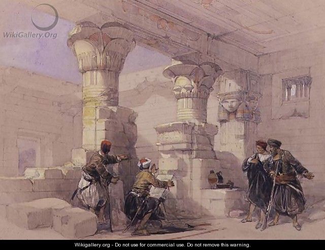 View from under the Portico of Dayr E Medeeneh, Thebes - David Roberts