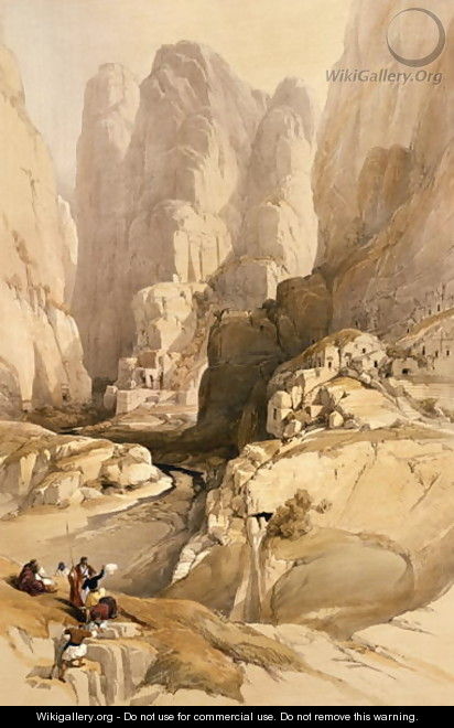 Entrance to Petra, March 10th 1839, plate 98 from Volume III of The Holy Land, engraved by Louis Haghe 1806-85 pub. 1849 - David Roberts