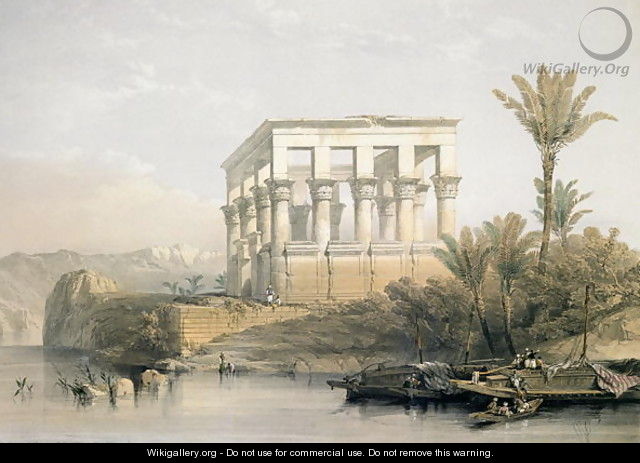 The Hypaethral Temple at Philae, called the Bed of Pharaoh, engraved by Louis Haghe, pub. in 1843 - David Roberts