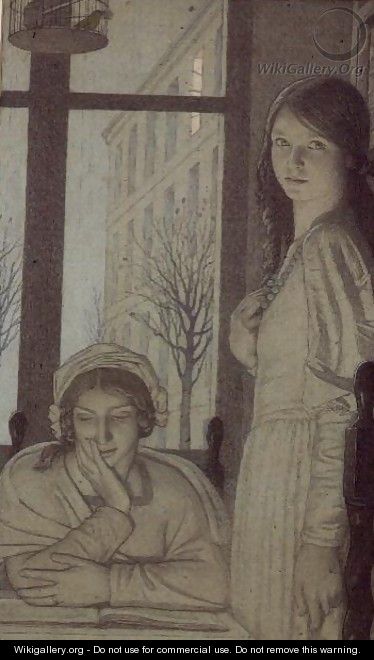 Interior - Evening, 1915 - Frederick Cayley Robinson