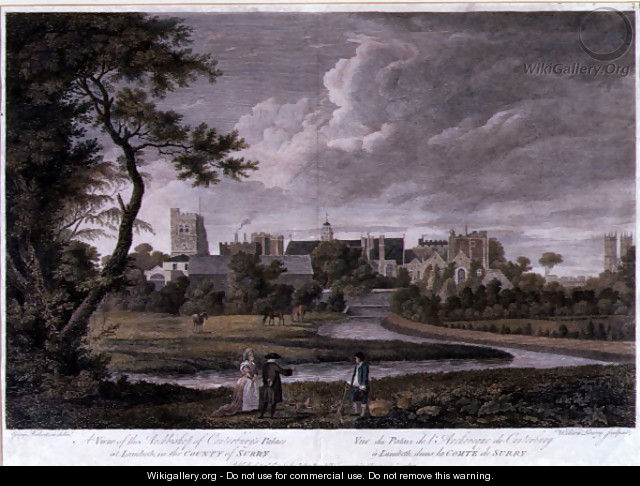 A View of the Archbishop of Canterburys Palace at Lambeth, in the County of Surrey, engraved by Wilson Lowry, pub. 1781 - George Robertson