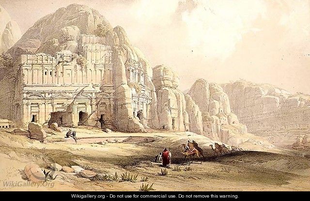 Petra, March 8th 1839, plate 96 from Volume III of The Holy Land, engraved by Louis Haghe 1806-85 pub. 1849 - David Roberts