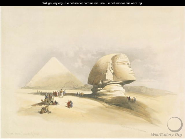 The Great Sphinx and the Pyramids of Giza, from Egypt and Nubia, Vol.1 - David Roberts
