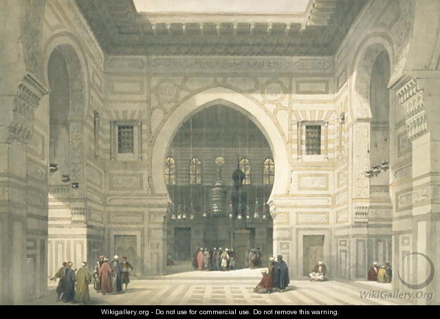Interior of the Mosque of Sultan Hasan, Cairo, from Egypt and Nubia, Vol.3 - David Roberts