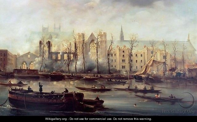 The Burning of the Houses of Parliament, 16th October 1834 - David Roberts