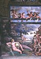 The Rustic Banquet celebrating the marriage of Cupid and Psyche, detail depicting river gods and goddesses, east wall, from the Sala di Amore e Psiche, 1528 - Giulio Romano (Orbetto)