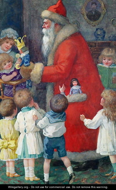 Father Christmas with Children - Karl Roger