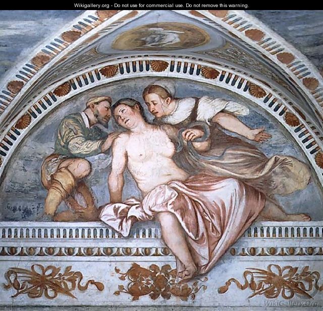 The Death of Cleopatra, lunette, 1531-32 - Gerolamo Romanino