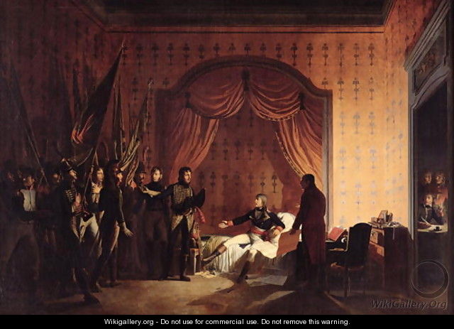 General Bonaparte Receiving Captured Austro-Sardinian Flags at Millesimo after the Battle of Montenotte on the 13th April 1796 - Adolphe Roehn