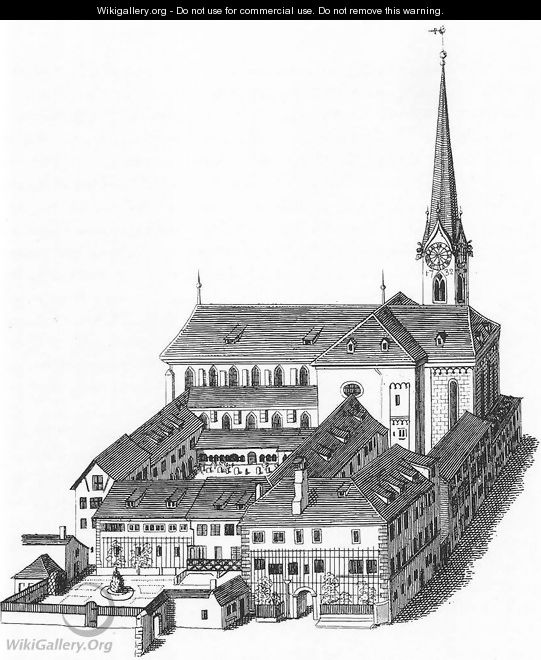 The Fraumunsterkirche in Zurich 1830 - Heinrich Keller
