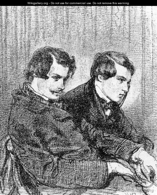 Portrait of Edmond and Jules de Goncourt - Paul Gavarni
