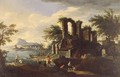 An Italian coastal landscape with fisherfolk - (circle of) Rosa, Salvator