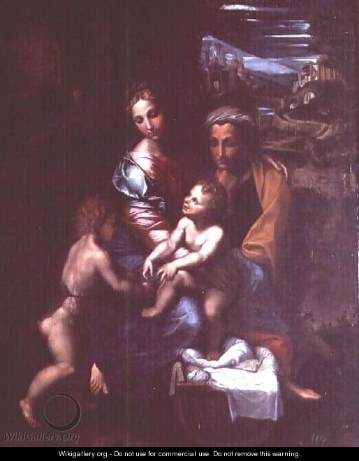 Madonna and Child with St. Anne and St. John the Baptist - Giulio Romano (Orbetto)