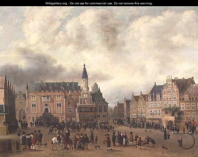 Announcement of the Peace of Breda in the Grote Markt, Haarlem, c.1667 - Gillis Rombouts