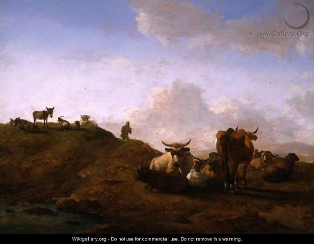 Cattle and Sheep in a Landscape - Willem Romeyn
