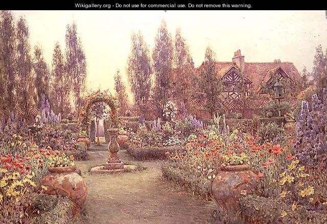 View of a Country House and Garden - Ernest Arthur Rowe
