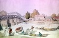 Hampton Bridge with Punts and Barges - Thomas Rowlandson