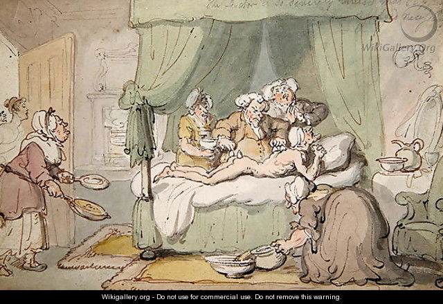 The Doctor is so severely bruised that cupping is judged necessary, c.1810 - Thomas Rowlandson