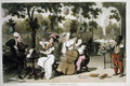 The Garden Trio, from The Tour of Dr Syntax in search of the Picturesque, by William Combe, published 1812 - Thomas Rowlandson