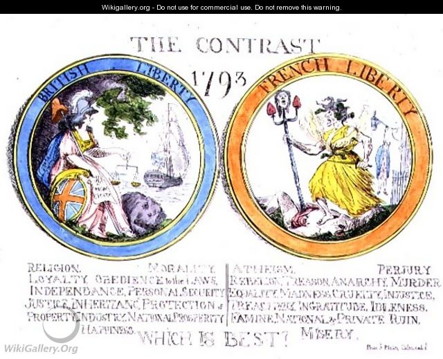 The Contrast 1793 British Liberty and French Liberty - Which is best 1793 - Thomas Rowlandson