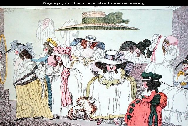 Caricature of the fashion for large hats, 1786 - Thomas Rowlandson