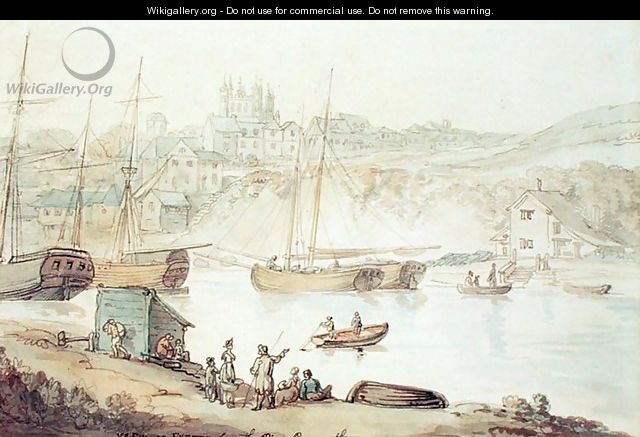 View of Exeter from the River Exmouth - Thomas Rowlandson