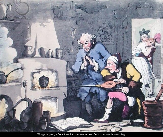 Hocus Pocus or Searching for the Philosophers Stone, published March 1800 - Thomas Rowlandson