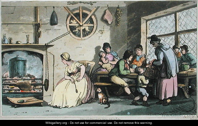 Inside of a Kitchen at Newcastle, published 1800 - Thomas Rowlandson