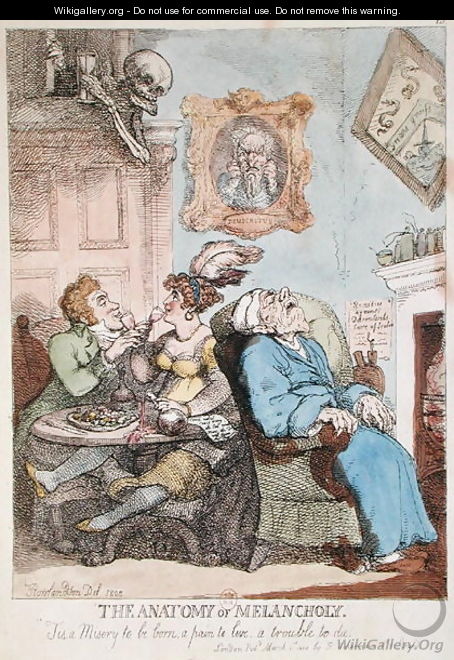 The Anatomy of Melancholy, published by R. Ackermann, 1st March 1808 - Thomas Rowlandson