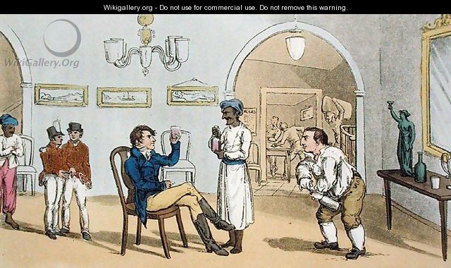 Qui Hi in the Bombay Tavern, from The Grand Master, or Adventures of Qui Hi? in Hindostan. A Hudibras Poem in Eight Cantos by Quiz, by William Combe 1741-1823 published by Thomas Tegg, London, 1815 - Thomas Rowlandson