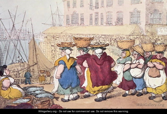 Billingsgate Fish Market, pub. by Thomas Tegg, 1796 - Thomas Rowlandson