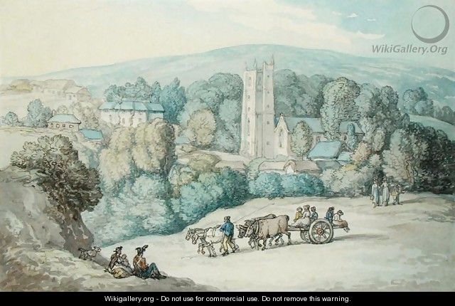The Church and Village of St. Cue, Cornwall, c.1812 - Thomas Rowlandson