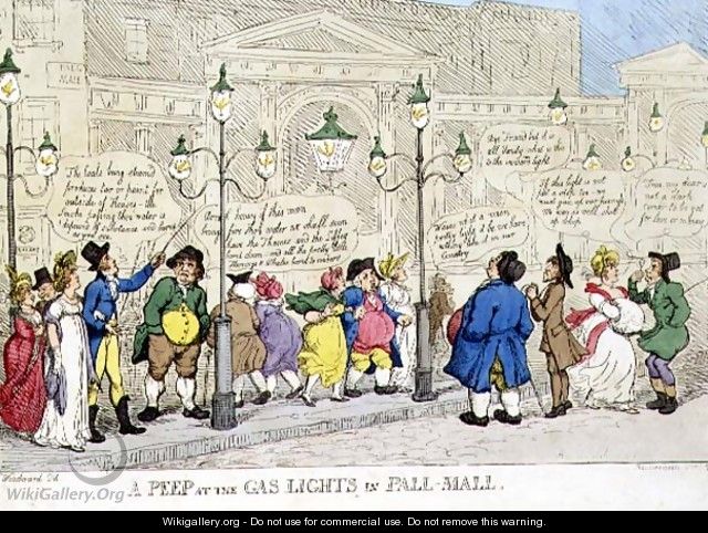 A Peep at the Gas Lights in Pall Mall - Thomas Rowlandson