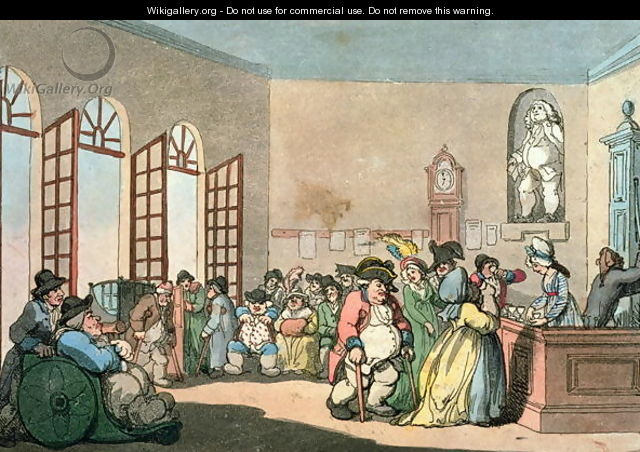 The Pump Room, plate 3 from Comforts of Bath, 1798 - Thomas Rowlandson