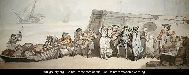 French Smugglers Detected by Custom House Officers at Landing, 1790 - Thomas Rowlandson