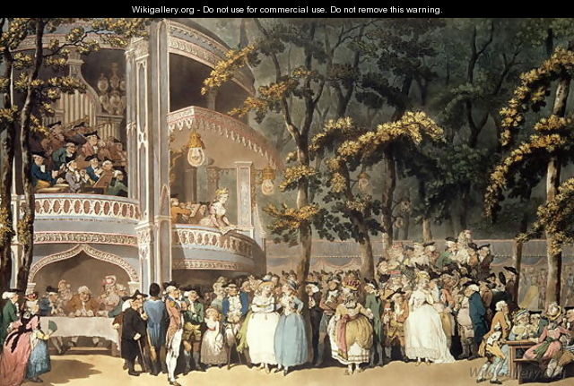 Vauxhall Gardens from Ackermanns Microcosm of London, 1809 - Thomas Rowlandson