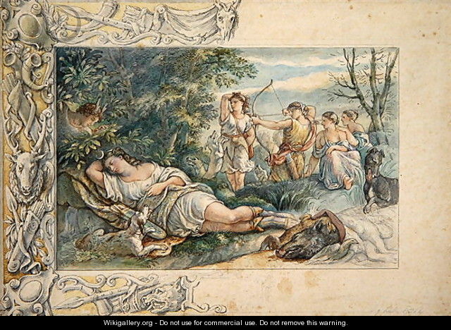 Sleeping Diana with Companions - Ludwig Sigismund Ruhl