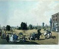 Views of London, No. 6 Entrance from Hackney or Cambridge Heath Turnpike with a Distant View of St. Pauls, engraved by Schutz, pub. at Ackermanns Gallery, 1798 - (after) Rowlandson, Thomas