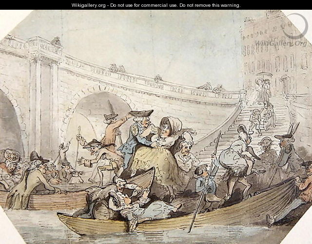 The Arrival of Ferries at London Bridge - (after) Rowlandson, Thomas