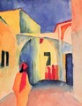 Blick in eine Gasse - August Macke