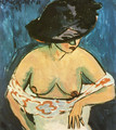 Female Nude with Hat - Ernst Ludwig Kirchner